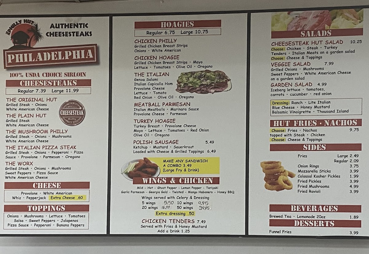 Menu The Philly Hut-8